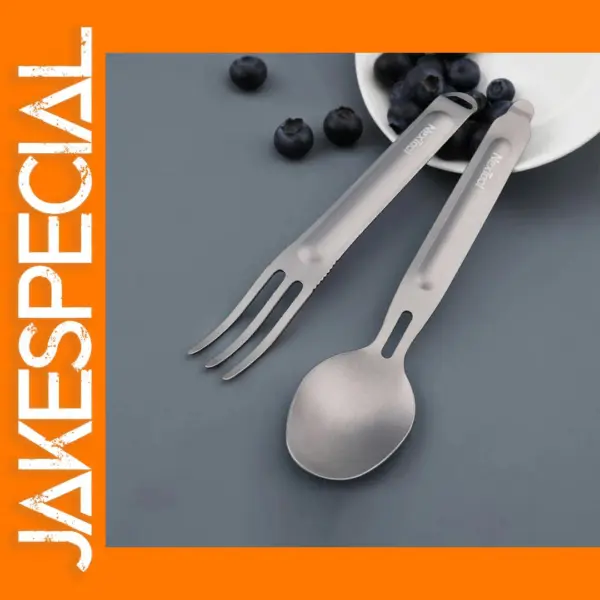Titanium Fork and Spoon Set for Outdoors