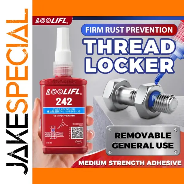 Blue Medium Strength Threadlocker 242 for Metal Fasteners