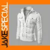 Men's Casual Polyester Jacket with Zipper Closure