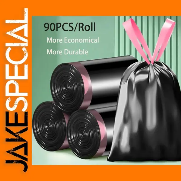 Drawstring Garbage Bags 90/180pcs Heavy Duty