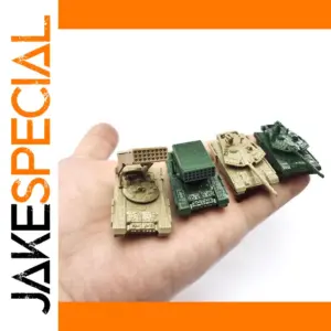 4-Piece 1:144 Scale Tank and Rocket Set