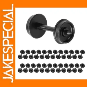 24pcs Black Plastic Wheels for HO Scale Trains