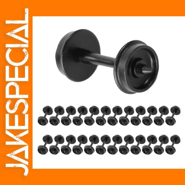 24pcs Black Plastic Wheels for HO Scale Trains