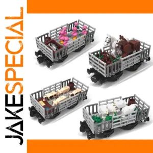 Animal Transport Train Carriage Building Blocks Set