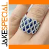 Huitan Geometric Zirconia Cocktail Ring for Women