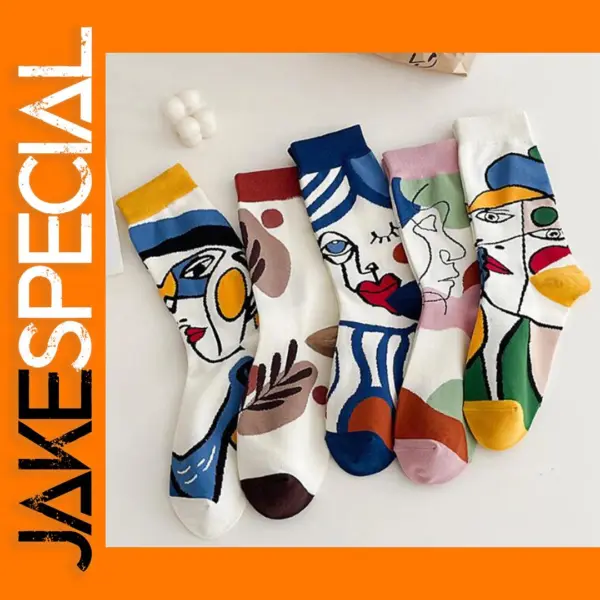 5 Pairs Cute Kawaii Middle Tube Cotton Socks