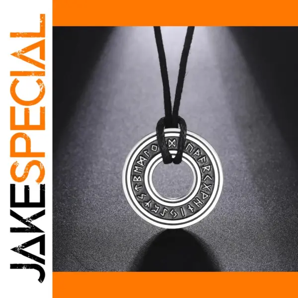 Vintage Viking Runes Pendant Necklace for Men