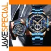 Men's Stainless Steel Waterproof Chronograph Watch