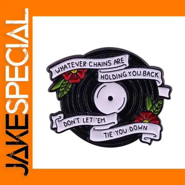Vinyl Record Flowers Enamel Pin for Collectors