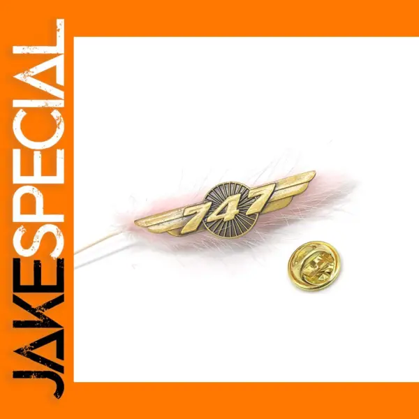 Vintage Bronze Boeing 747 Brooch for Aviation Fans