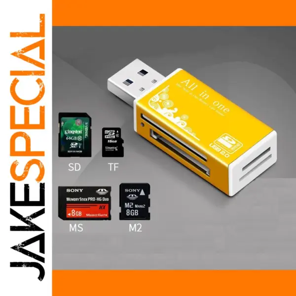 Alloy 4-Port USB2.0 Card Reader with LED Indicator