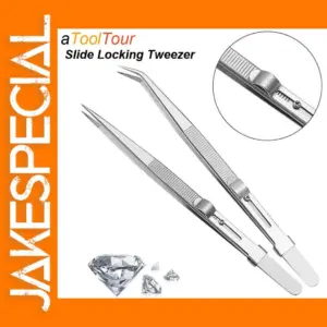 Adjustable Slide Lock Stainless Steel Tweezers