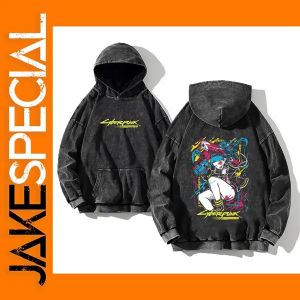 Anime Cyberpunk Edgerunners Casual Cotton Hoodie