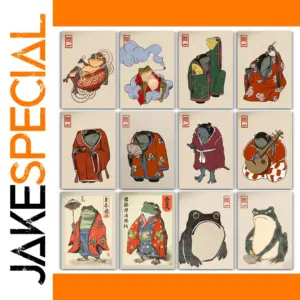 Japanese Frog Aesthetic Poster Wall Art