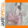 Kawaii Kitty Cat Bow Heart Keychain