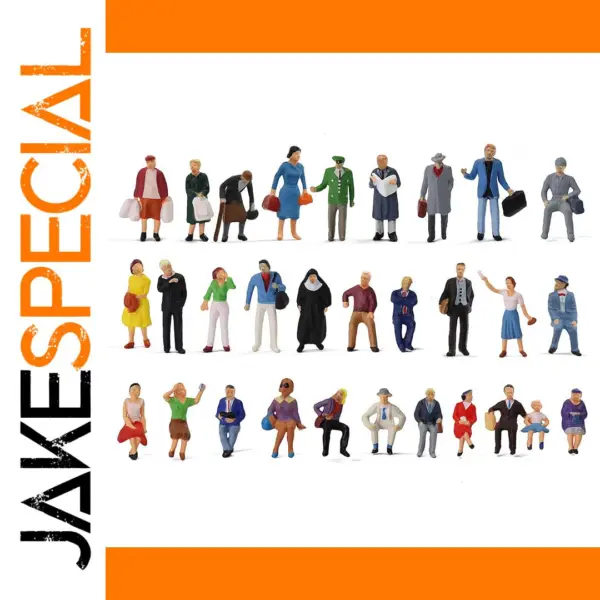 30pcs HO Scale Painted Passenger Figures Set