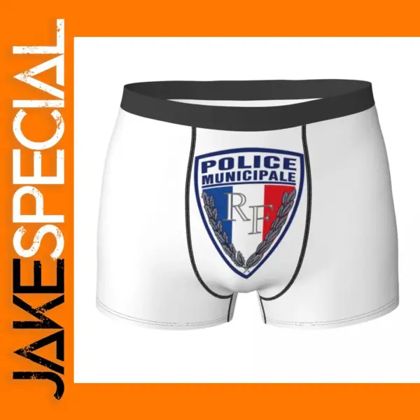 French Police Insignia Boxer Shorts for Men