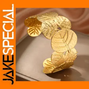 Gold Flower Hollow Cuff Bracelet for Women