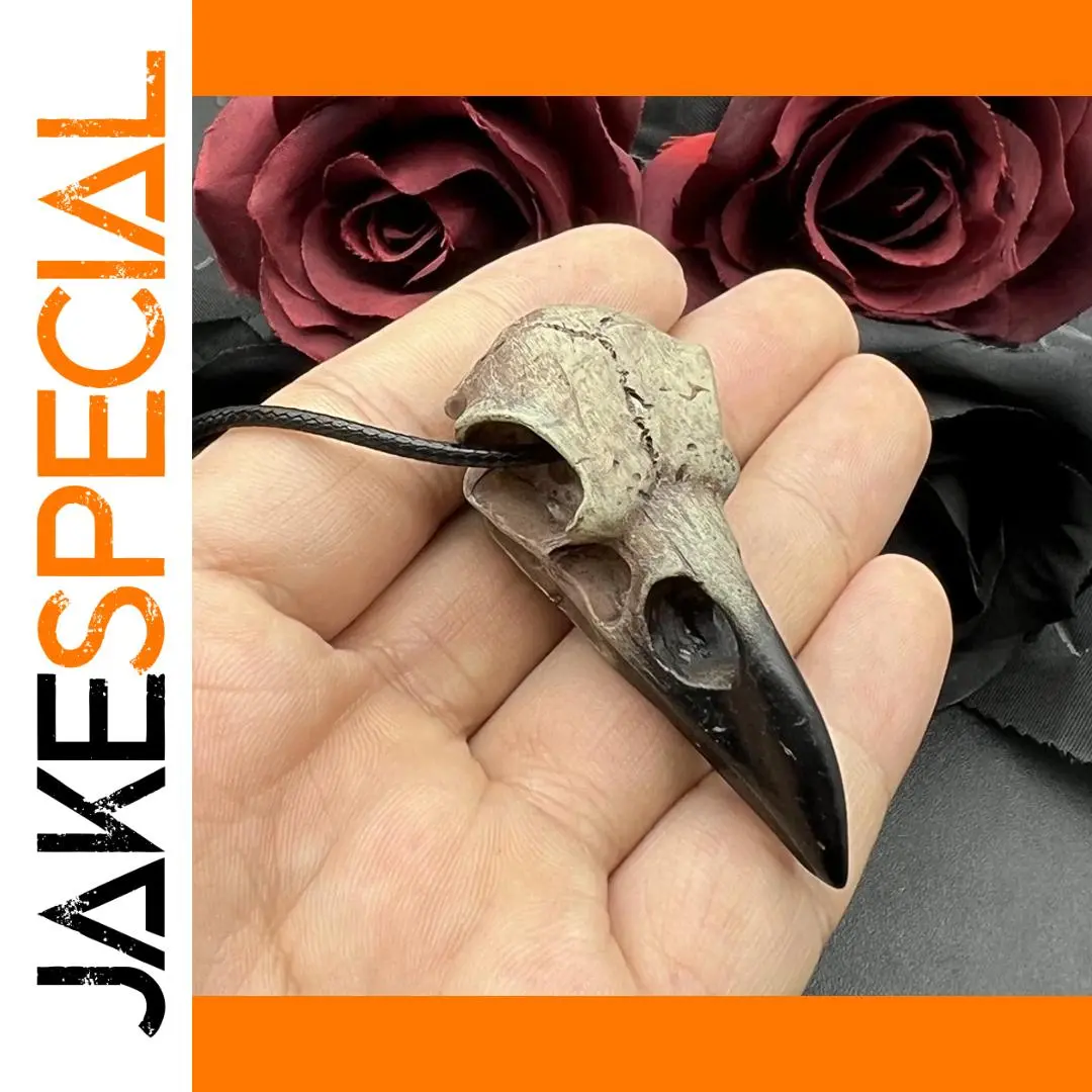 Gothic 3D Raven Skull Necklace for Women 1 Gothic 3D Raven Skull Necklace for Women