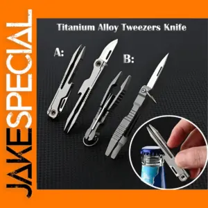 Titanium Alloy Tweezers with D2 Steel Knife
