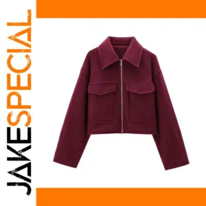 Women’s Vintage Cropped Jacket with Pockets