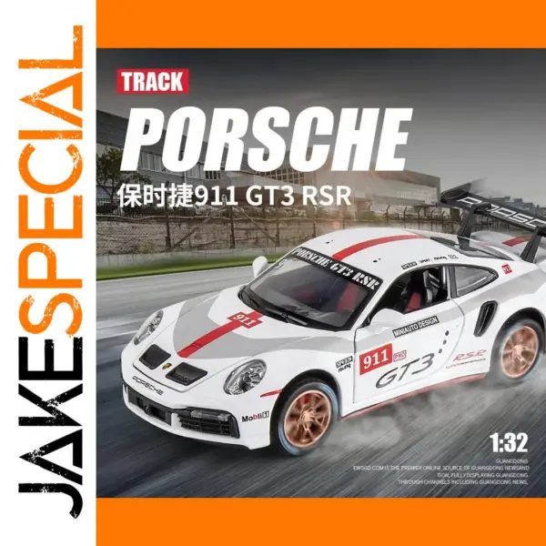 1:32 Diecast Porsche 911 RSR Alloy Model Car