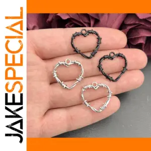 10pcs Thorns Heart Charms for Jewelry Making