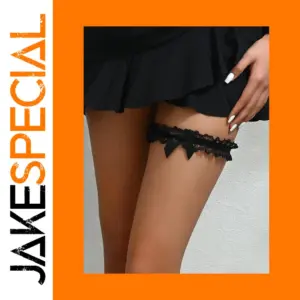 Women Lace Garter Belt with Bow Loop