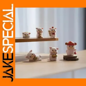 Cute Mini Resin Pig Figures Set of 6