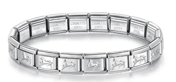 Fashion Star Love Charm Bracelet in Gold Blue - Image 16