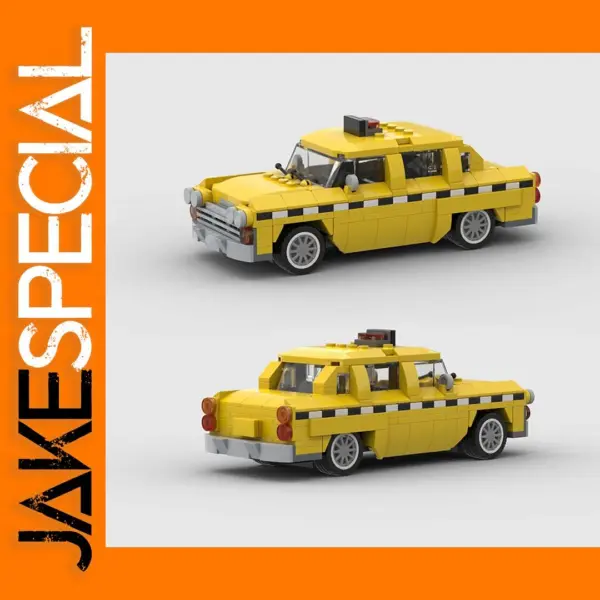Yellow Cab MOC Building Blocks Toy Set