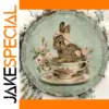 Country Style Wooden Wall Wreath with Rabbit Pattern