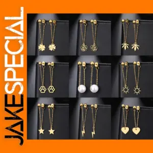 Stainless Steel Drop Earrings with Pearl Design