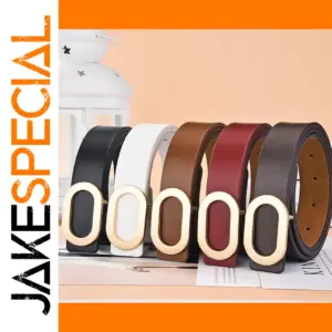 Luxury Leather Women's Belt with Square Buckle