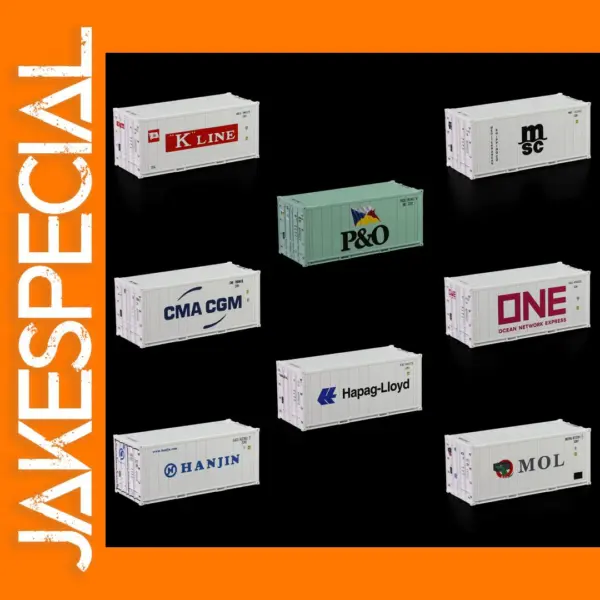 3pcs HO Scale 20ft Hi-Cube Reefer Containers