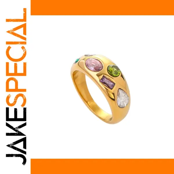 Stainless Steel Geometric Wedding Ring for Women