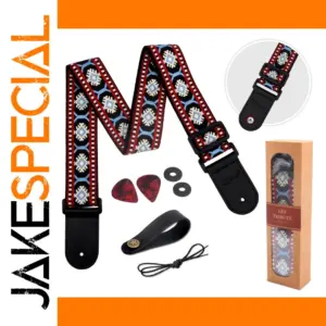 Premium Adjustable Guitar Strap with Picks and Washers