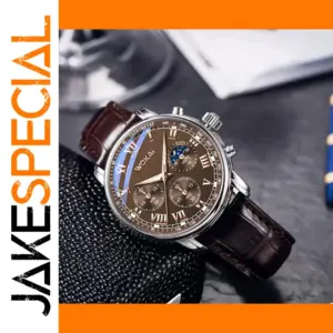 UTHAI CQ279 Men's Leather Strap Watch