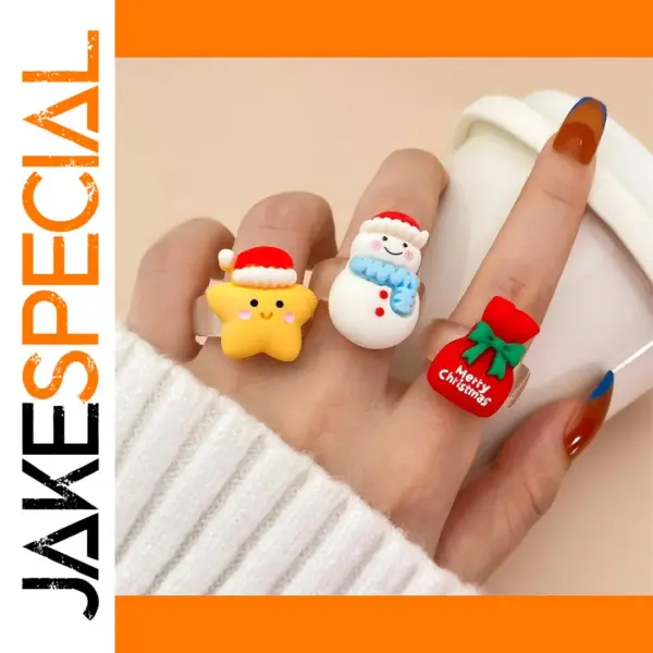 Metal Christmas Themed Fashion Rings 2023