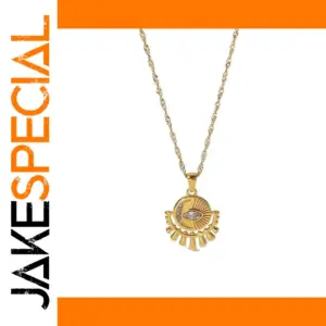 Stainless Steel Cubic Zirconia Eye Pendant Necklace
