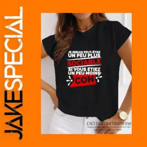Sociable Quote Letter T-Shirt for Women