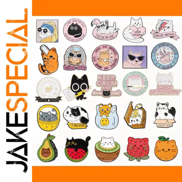 Cute Cat Metal Brooch Punk Lapel Pin