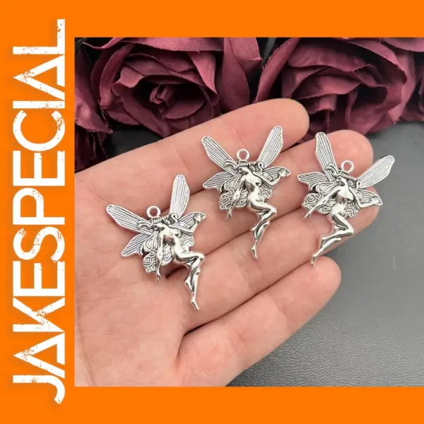 5pcs Silver Butterfly Fairy Angel Charms
