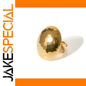 18K Gold Plated Stainless Steel Oval Ring