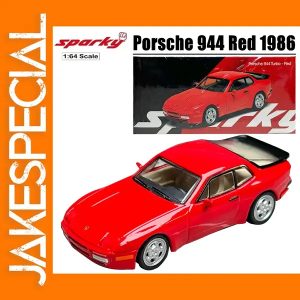 1/64 Scale Porsche 944 Red 1986 Diecast Model