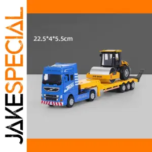 1:60 Alloy Flatbed Trailer Model for Kids