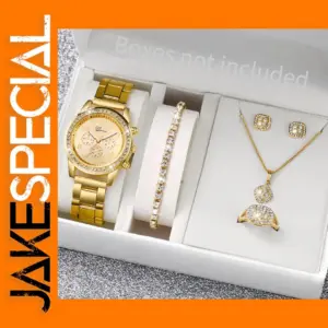 6PCS Women's Rhinestone Quartz Watch Set