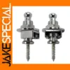 Chrome Electric Guitar Strap Locks - Pair