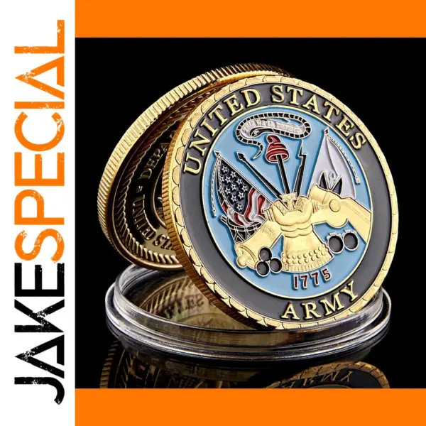 Colorful Army Gold Plated Commemorative Coin