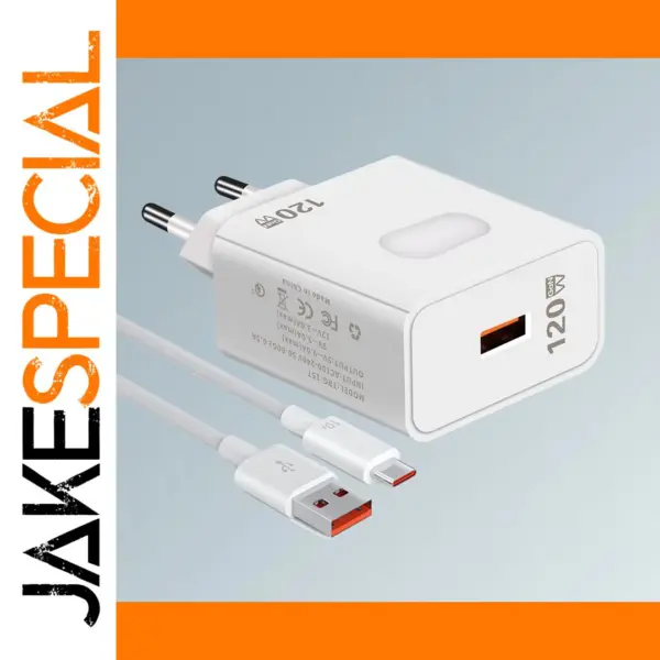 120W Fast USB Charger with Type-C Cable